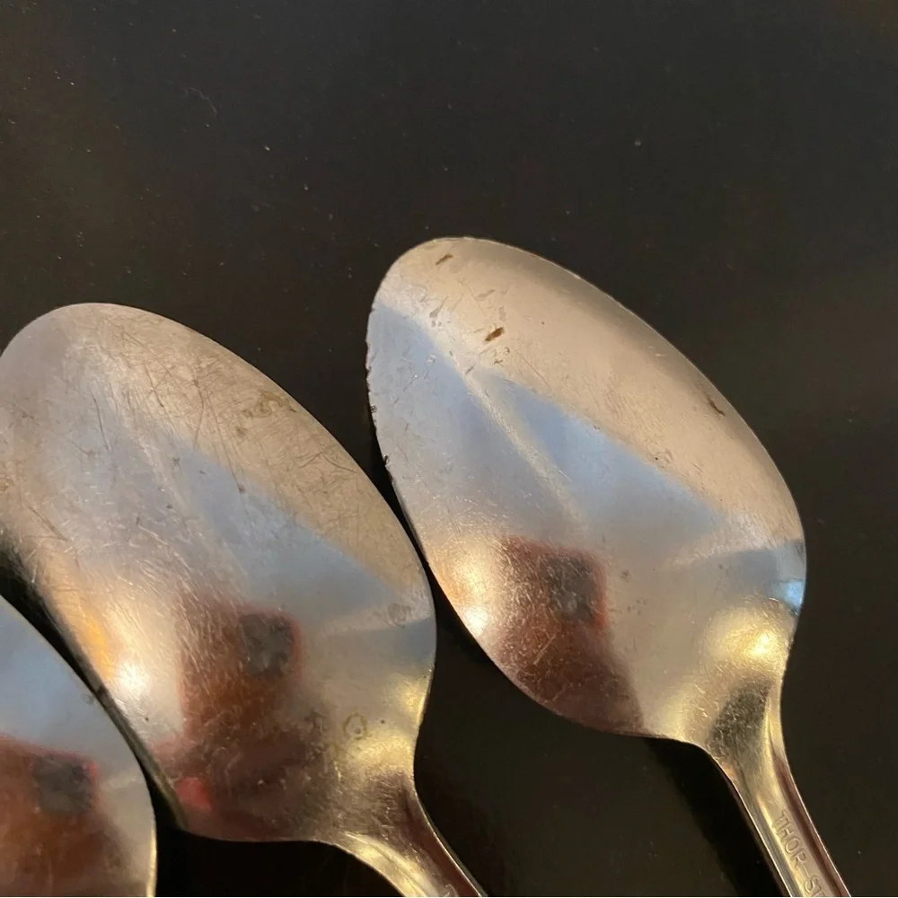 Set of 6 Vintage Oneida Thor Stainless Steel 6.25” Teaspoons 🥄